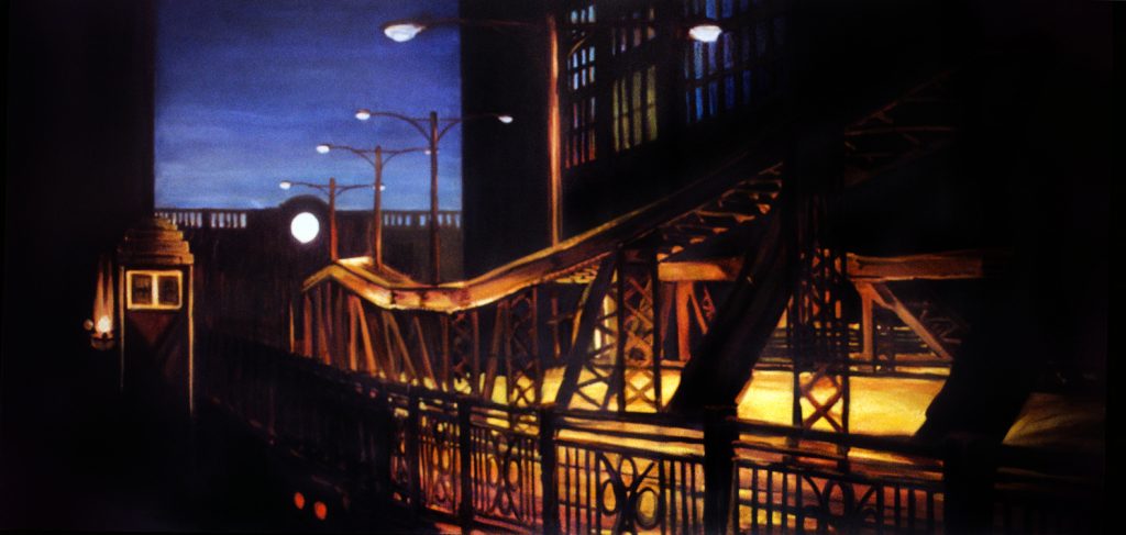 Clock, Bridge, at Sunset