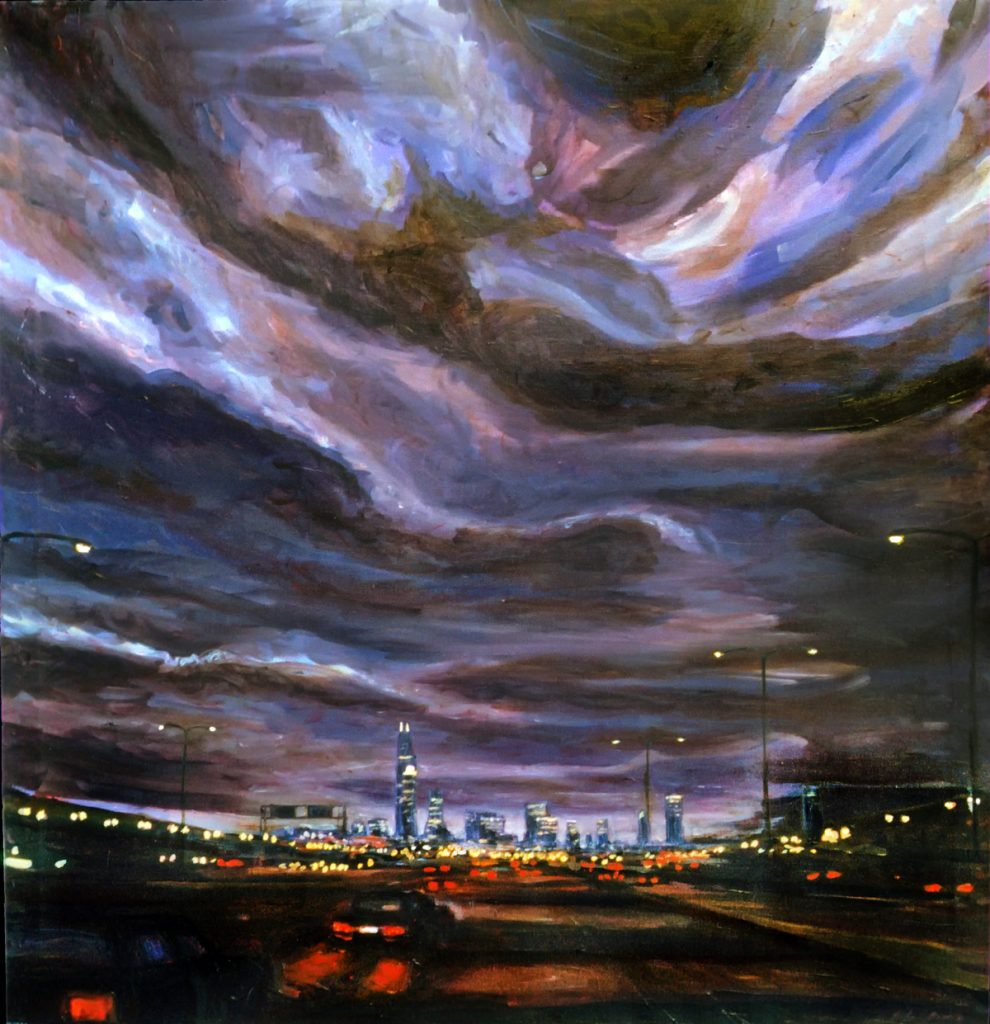 Approaching Chicago at Nightfall