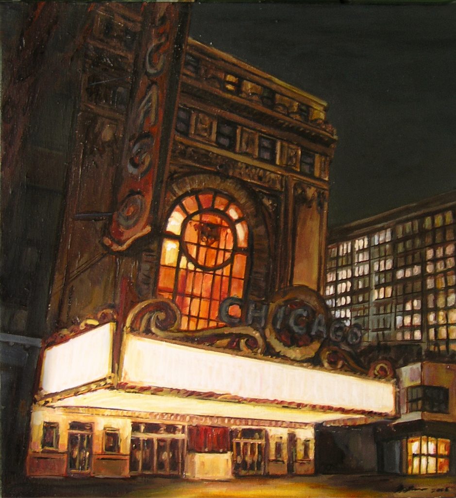 Chicago Theater at Night