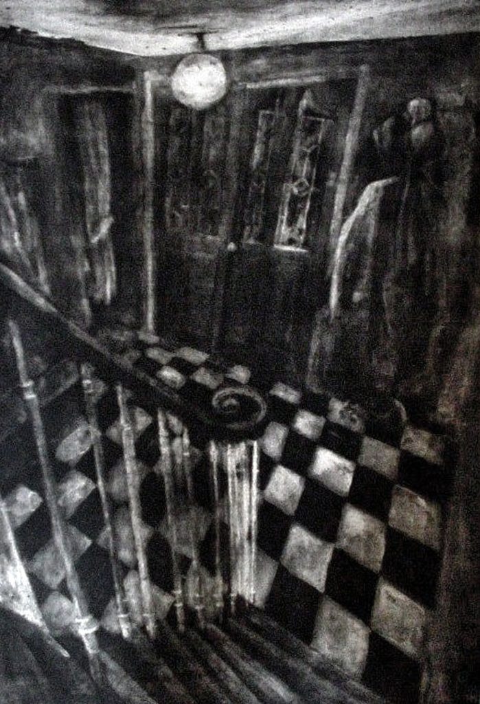Descending Stairs at Night