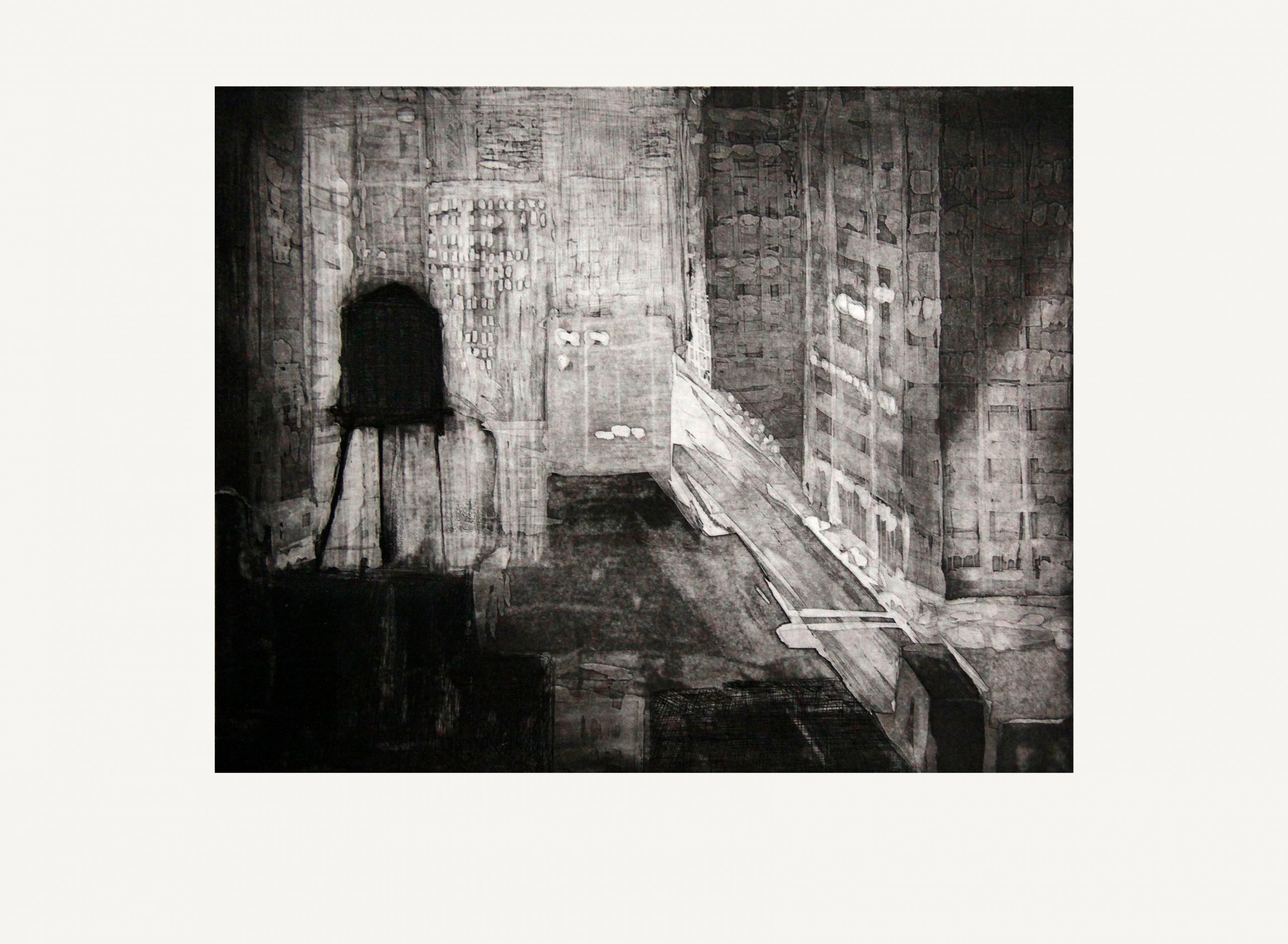 Water Tank Overlooking Buildings — image 1